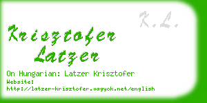 krisztofer latzer business card